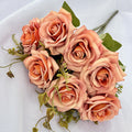 Künstliche Rollrand-Rosen, 55 cm, realistisch, für Hochzeiten, Innendekoration, Cafés, Einzelhandel, langlebig, pflegeleicht