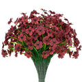 24 Bundles Burgunderfarbene Kunstblumen, 35cm, UV-beständig, ideal für Hochzeiten, Cafés, ganzjährige Dekoration