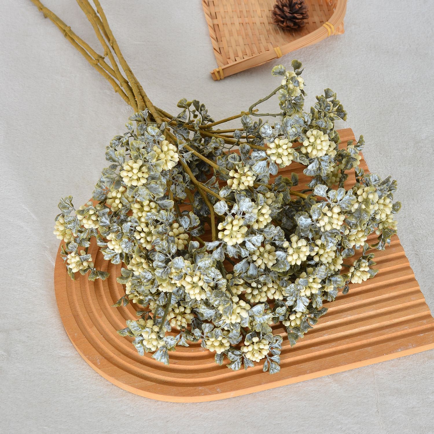 Faux-Lavendel und Beerendekoration 77 cm, realistisch, burgunderrot, ideal für Hochzeiten, Events, Café-Dekoration, langlebig und pflegeleicht