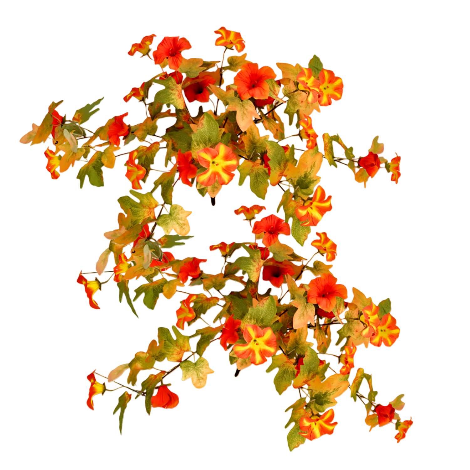 2er Set Künstliche Petunien 64 cm, UV-beständig & Wetterfest, Täuschend echte Kunstblumen für Außenbereich, Balkon, Grabschmuck, Herbstdeko, Hochzeit