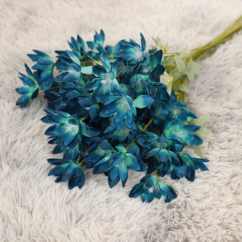 Kunstblume Schneelotus 60 cm, 6-köpfiger Stiel mit großen Blüten, hochwertige Seidenblume für Hochzeit, Vase, Gestecke & Dekoration