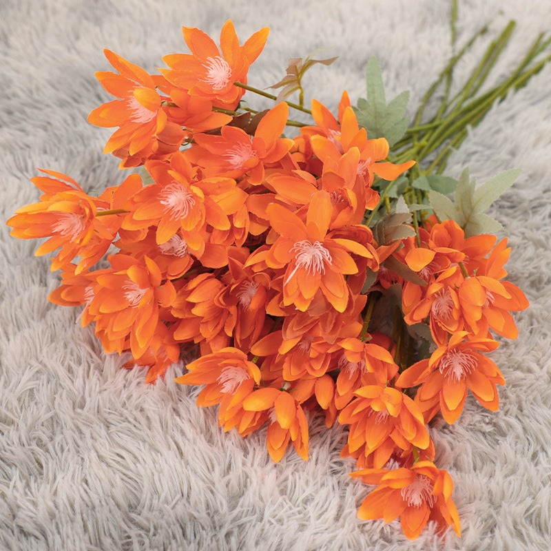 Kunstblume Schneelotus 60 cm, 6-köpfiger Stiel mit großen Blüten, hochwertige Seidenblume für Hochzeit, Vase, Gestecke & Dekoration