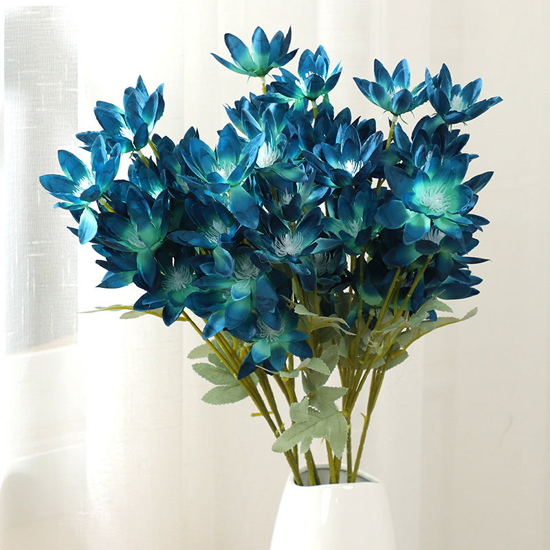 Kunstblume Schneelotus 60 cm, 6-köpfiger Stiel mit großen Blüten, hochwertige Seidenblume für Hochzeit, Vase, Gestecke & Dekoration