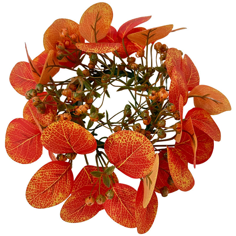Künstliche Eukalyptusgirlande Herbst, 180cm Täuschend Echte Deko-Rebe in Herbstfarben, Langlebige Tischdeko für Erntedank, Hochzeit, Kamin