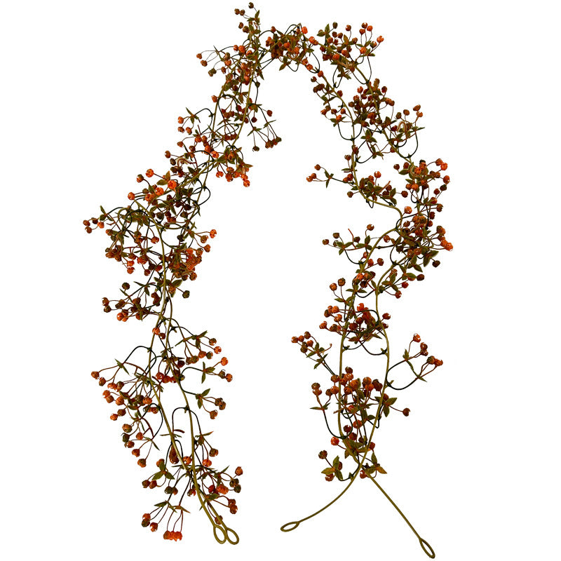 Künstliche Eukalyptusgirlande Herbst, 180cm Täuschend Echte Deko-Rebe in Herbstfarben, Langlebige Tischdeko für Erntedank, Hochzeit, Kamin