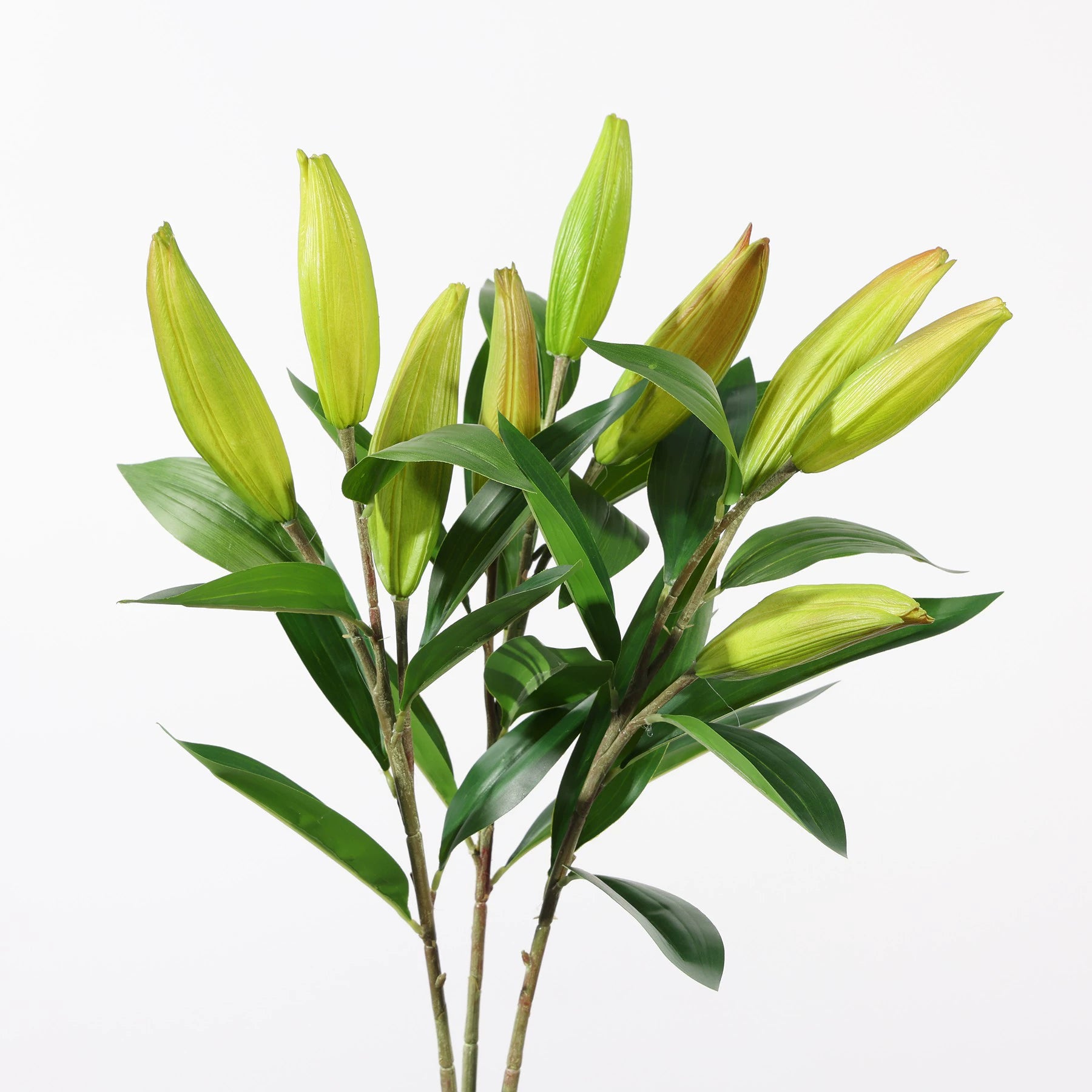 Künstliche Lilie 95 cm, Täuschend Echter Lilienzweig in Real-Touch-Qualität, Langstielige Kunstblume für Bodenvase, Hochzeitsdeko, Floristik