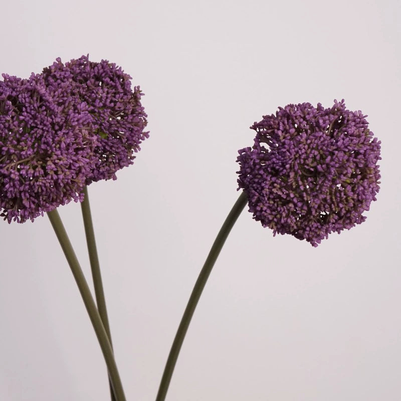 Zierlauch künstlich 75cm, Allium Kunstblume täuschend echt, Dekozweig für Vase, Hochzeit & Gastronomie, hochwertige Alliumkugel