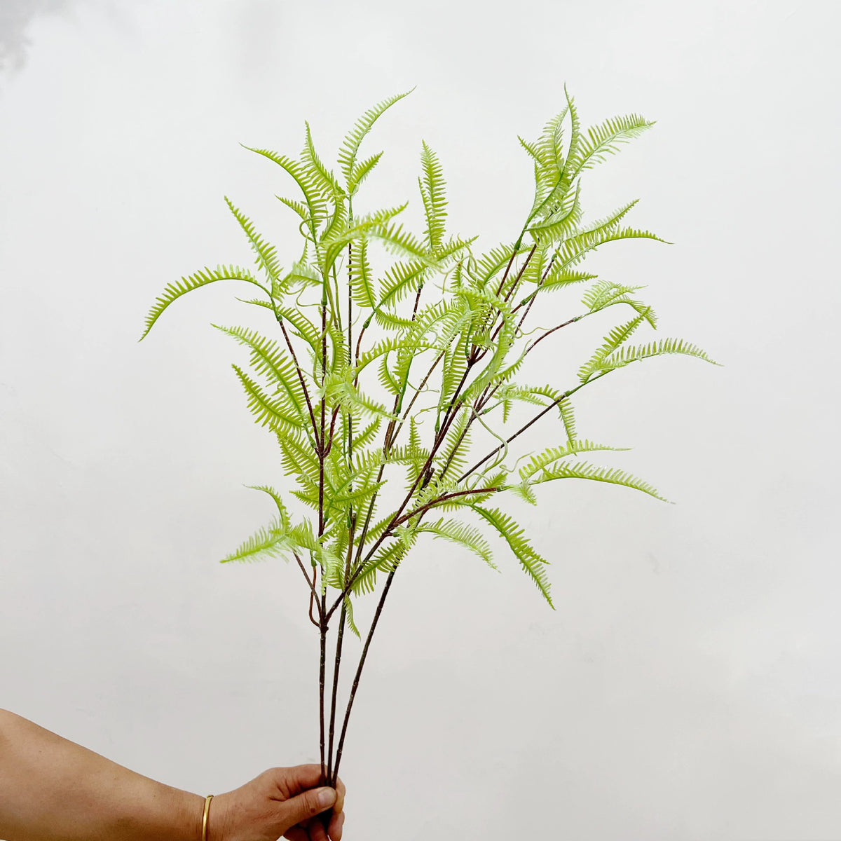 Künstlicher Farnzweig 75cm, Perserfarn-Blattstiel in 3 Farben, Täuschend Echte Kunstpflanze für Vase, Hochzeit, Floristik, Langlebige Deko