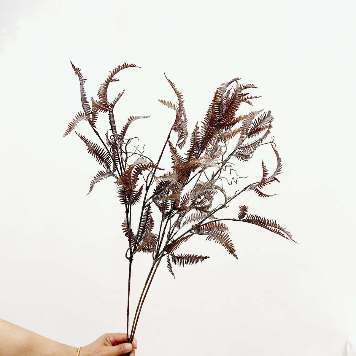 Künstlicher Farnzweig 75cm, Perserfarn-Blattstiel in 3 Farben, Täuschend Echte Kunstpflanze für Vase, Hochzeit, Floristik, Langlebige Deko