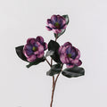 Künstliche Magnolie 70 cm, 3 große Blüten, Realistischer Dekozweig aus EVA-Schaum für Vase, Hochzeit & Gastronomie, in 5 Farben