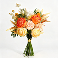 Kunstblumenstrauß Herbst 40cm, Täuschend Echte Pfingstrosen & Chrysanthemen, Hochwertige Seidenblumen für Herbstdeko, Vase, Hochzeit, Gastronomie