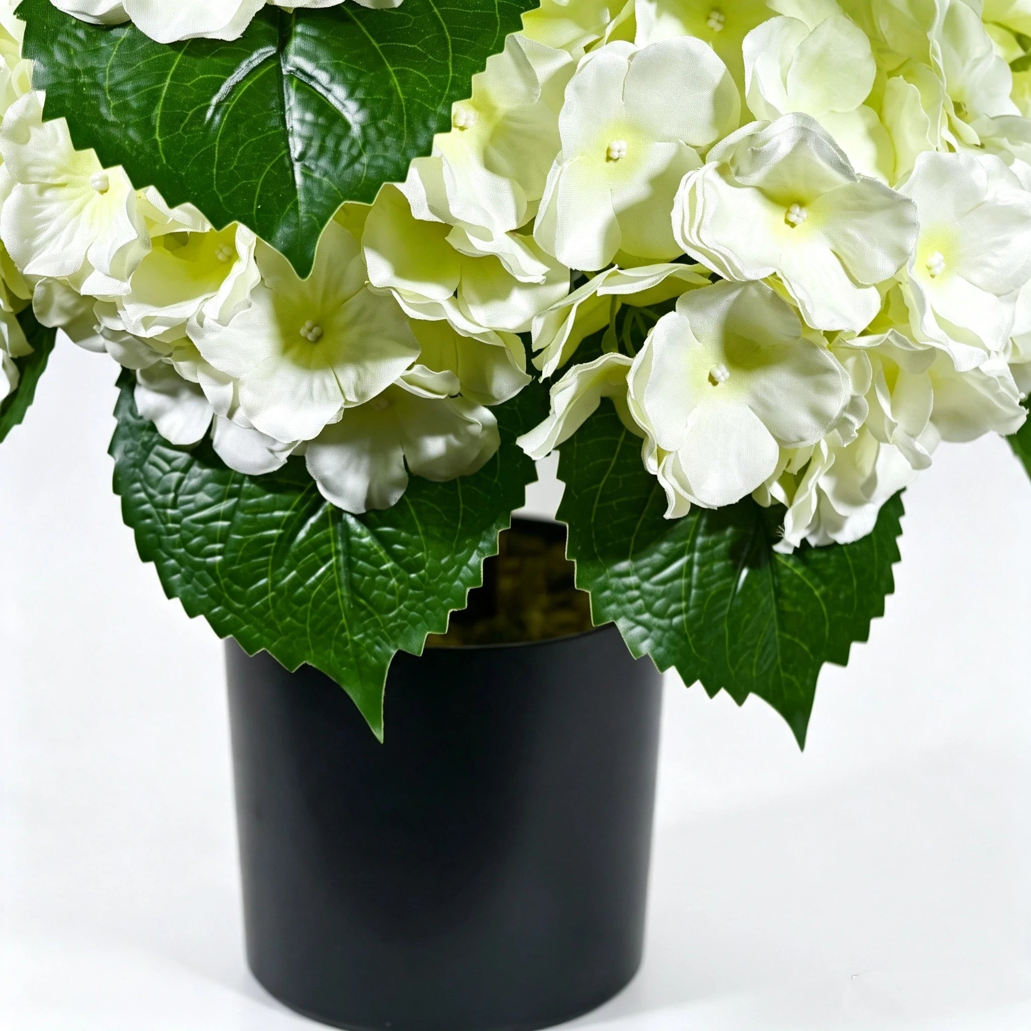 Künstliche Hortensien im 2er Set, 55cm Große Hortensienbüsche, UV-beständig & Täuschend Echt, Kunstblumen im Topf für Außen, Balkon, Hochzeit & Gewerbe