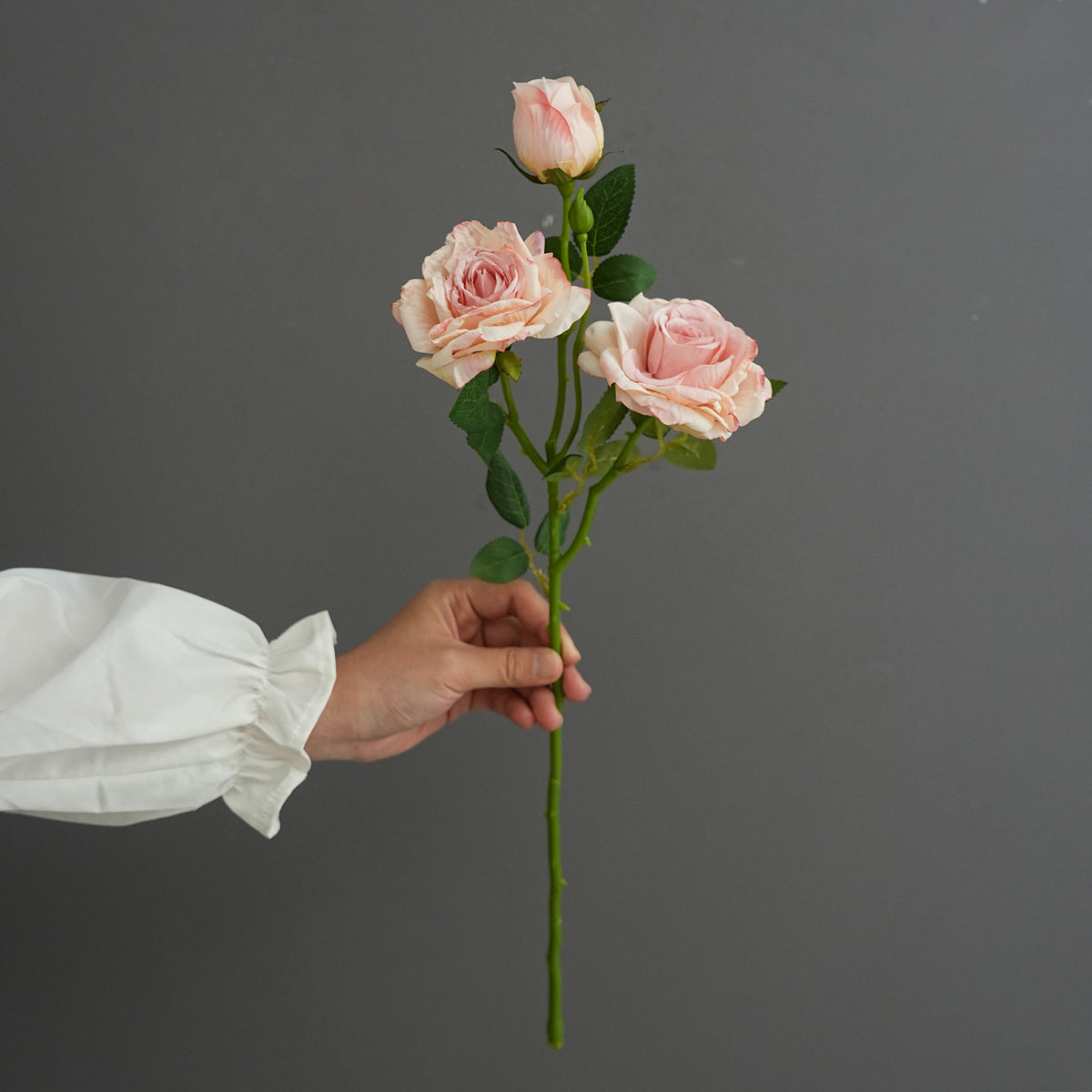 Faux-Blüten Rosenstrauß, 53 cm, realistisch, Vintage-Stil, Hochzeitsdekoration, Wohnaccessoire, Café, Restaurant, Einzelhandel