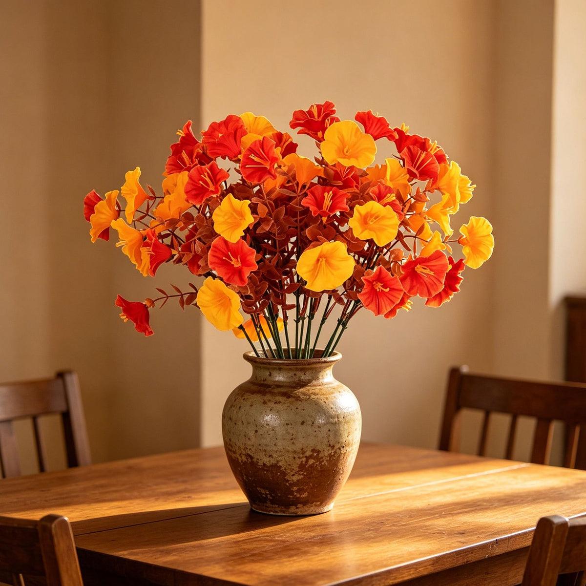 16 Köpfe Herbst-Knöterich, 35 cm, hochwertige Kunstblumen, ideal für Hochzeiten, Cafés, Innenräume, langlebig und pflegeleicht