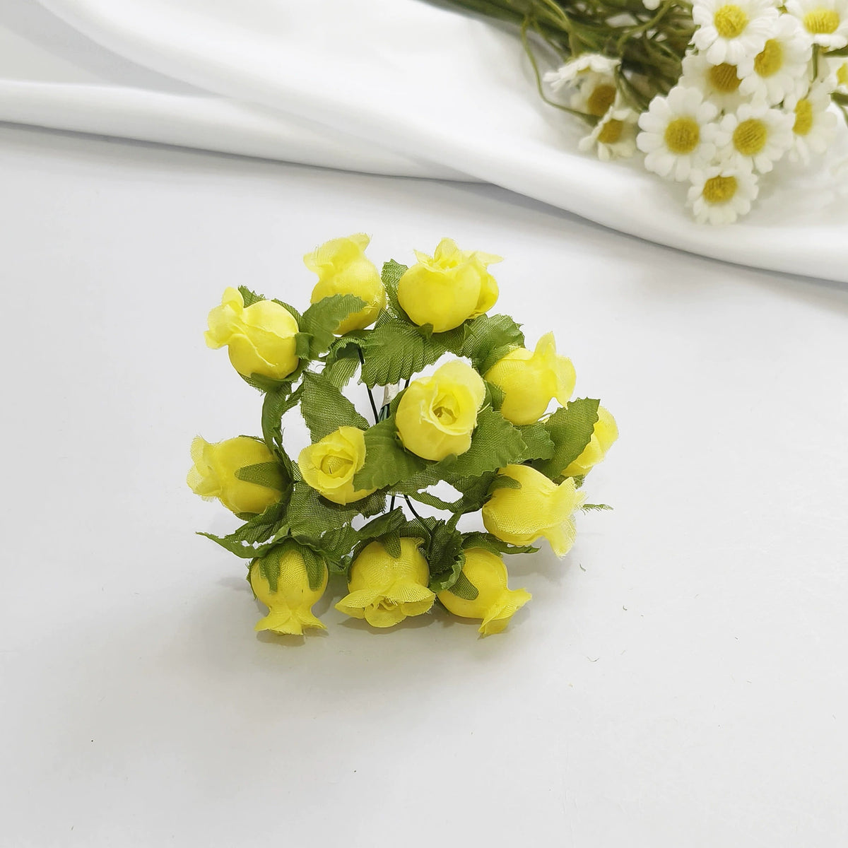 Mini Granatapfelblüten im 12er-Bund, Kunstblumen Strauss mit 2 cm Blüten, Detailgetreu & Langlebig für DIY-Projekte, Hochzeit & Gestecke