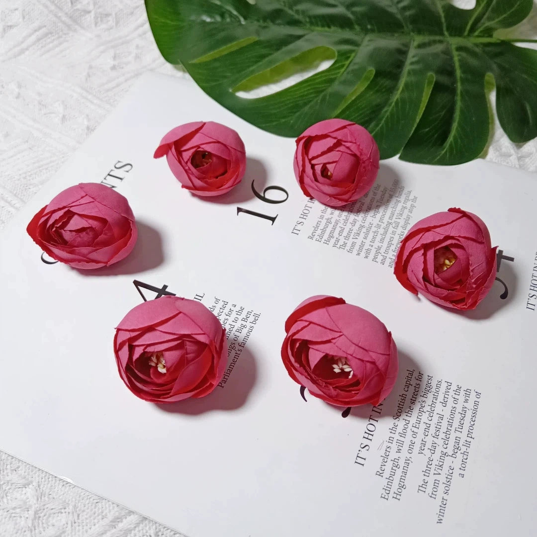 10 Stück Europäischer Vintage Teeblume, Realistische Kunstrosen, 3,5 cm Durchmesser, Perfekt für DIY Hochzeitsdekoration, Blumenkränze, Geschenke