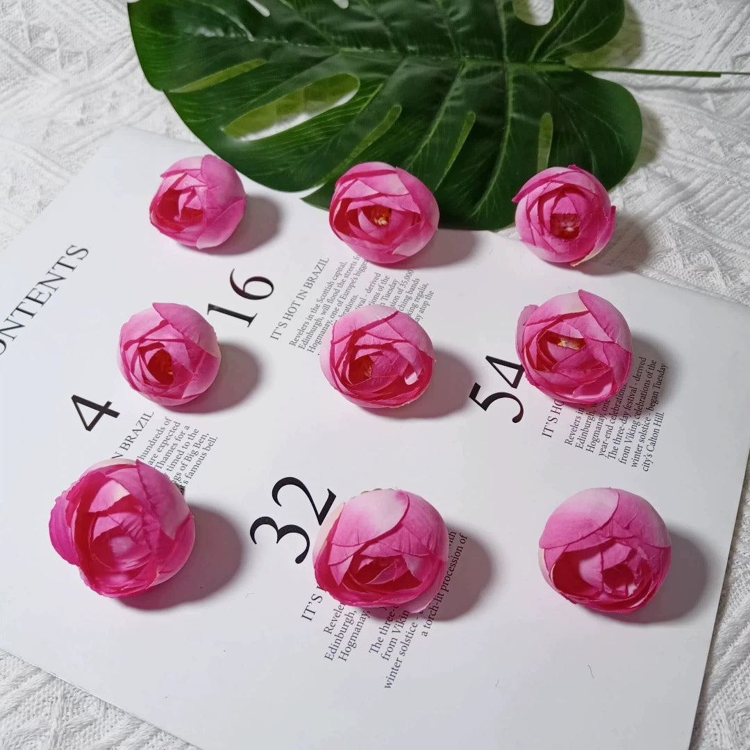 10er-Pack Künstliche Rosenknospen 3,5 cm, Vintage Teerosen aus Seidenstoff, Realistische Deko-Blüten für DIY-Projekte, Hochzeit & Floristik
