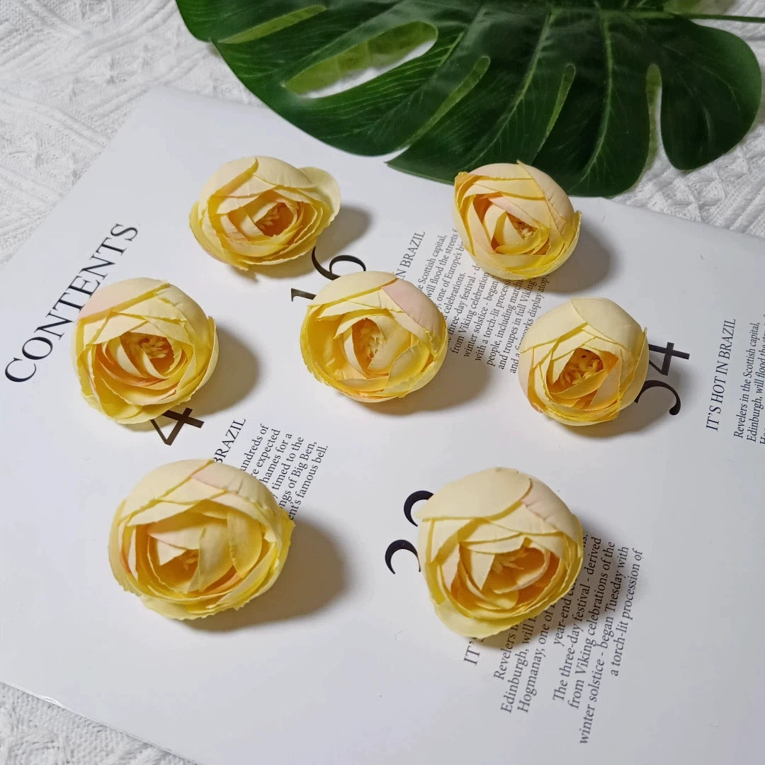 10 Stück Europäischer Vintage Teeblume, Realistische Kunstrosen, 3,5 cm Durchmesser, Perfekt für DIY Hochzeitsdekoration, Blumenkränze, Geschenke