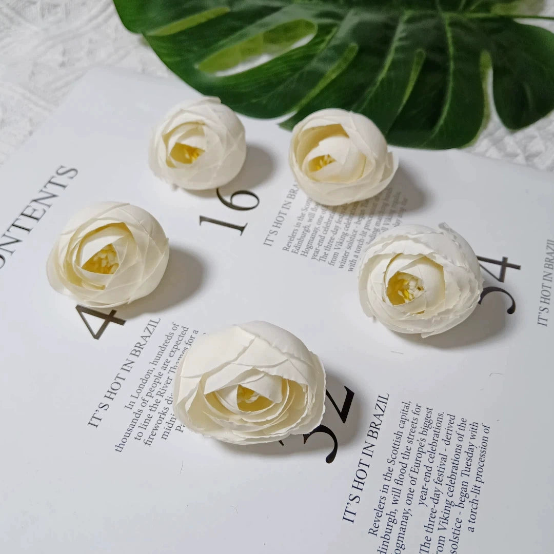 10 Stück Europäischer Vintage Teeblume, Realistische Kunstrosen, 3,5 cm Durchmesser, Perfekt für DIY Hochzeitsdekoration, Blumenkränze, Geschenke