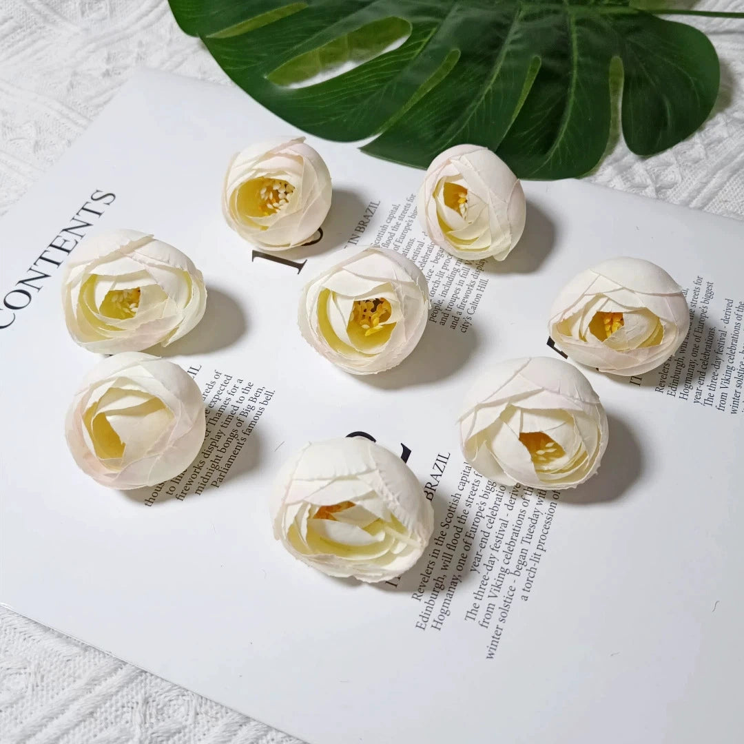 10 Stück Europäischer Vintage Teeblume, Realistische Kunstrosen, 3,5 cm Durchmesser, Perfekt für DIY Hochzeitsdekoration, Blumenkränze, Geschenke