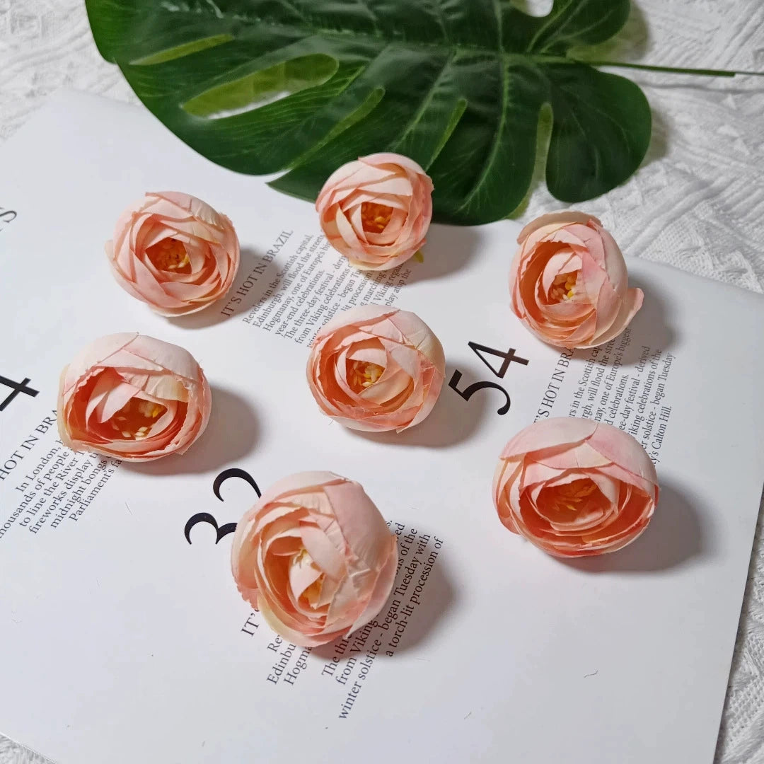 10 Stück Europäischer Vintage Teeblume, Realistische Kunstrosen, 3,5 cm Durchmesser, Perfekt für DIY Hochzeitsdekoration, Blumenkränze, Geschenke