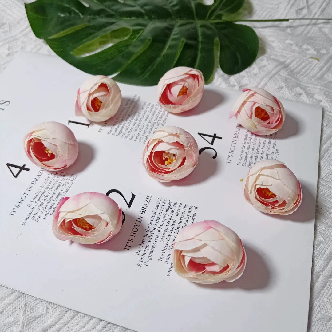 10 Stück Europäischer Vintage Teeblume, Realistische Kunstrosen, 3,5 cm Durchmesser, Perfekt für DIY Hochzeitsdekoration, Blumenkränze, Geschenke
