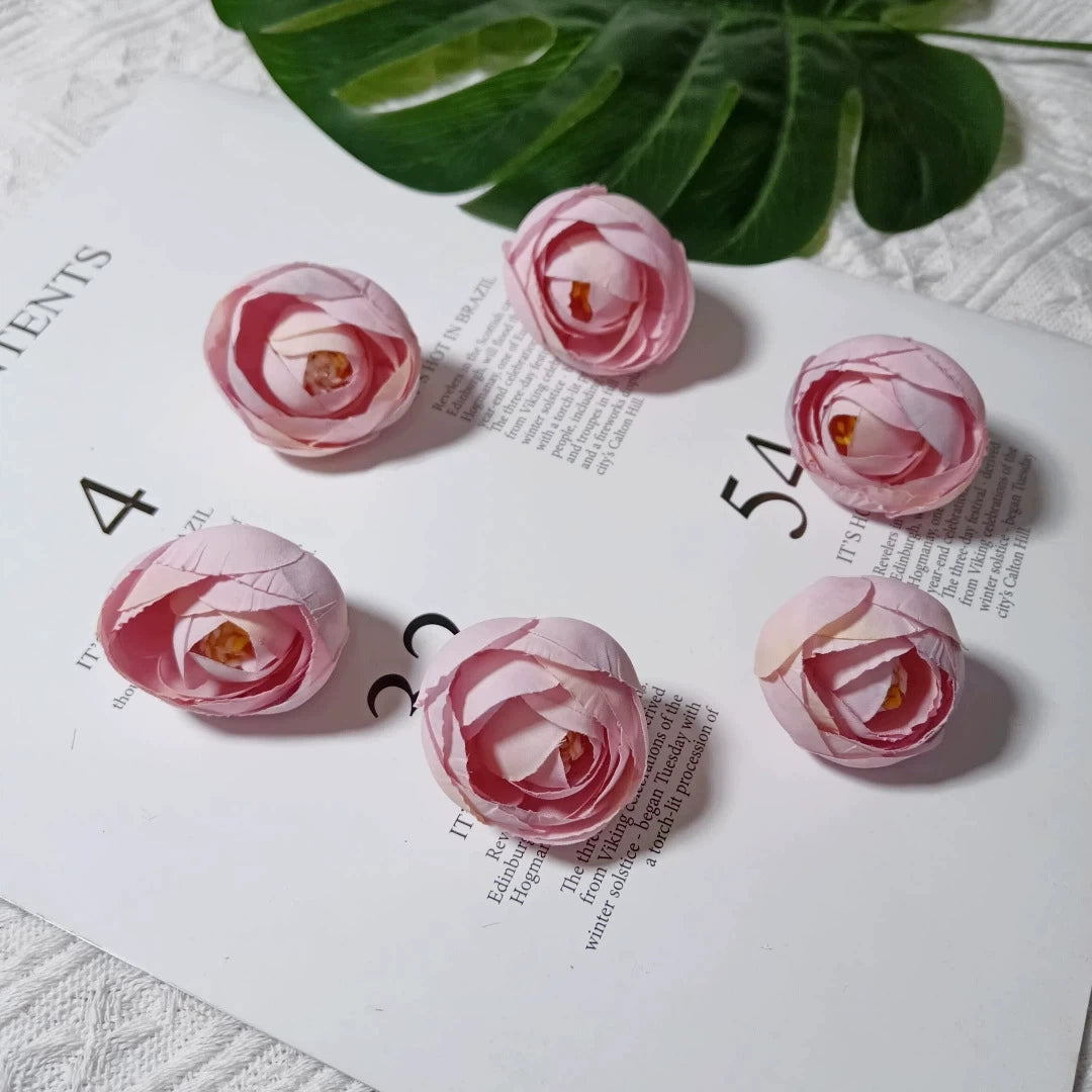 10 Stück Europäischer Vintage Teeblume, Realistische Kunstrosen, 3,5 cm Durchmesser, Perfekt für DIY Hochzeitsdekoration, Blumenkränze, Geschenke