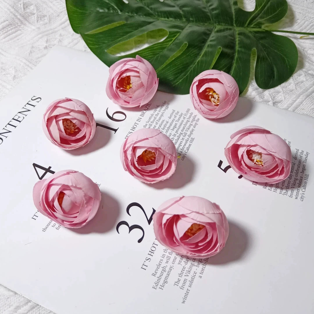 10 Stück Europäischer Vintage Teeblume, Realistische Kunstrosen, 3,5 cm Durchmesser, Perfekt für DIY Hochzeitsdekoration, Blumenkränze, Geschenke