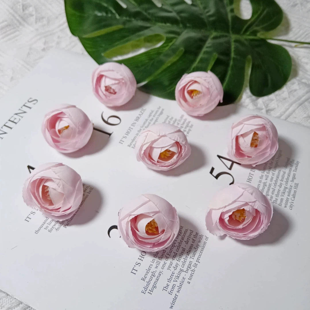 10 Stück Europäischer Vintage Teeblume, Realistische Kunstrosen, 3,5 cm Durchmesser, Perfekt für DIY Hochzeitsdekoration, Blumenkränze, Geschenke