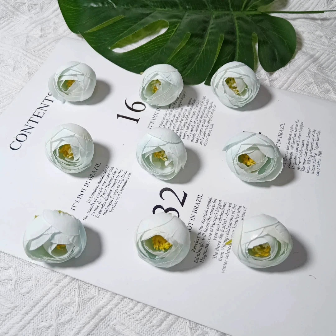 10 Stück Europäischer Vintage Teeblume, Realistische Kunstrosen, 3,5 cm Durchmesser, Perfekt für DIY Hochzeitsdekoration, Blumenkränze, Geschenke