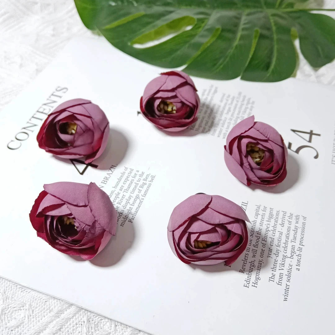 10er-Pack Künstliche Rosenknospen 3,5 cm, Vintage Teerosen aus Seidenstoff, Realistische Deko-Blüten für DIY-Projekte, Hochzeit & Floristik