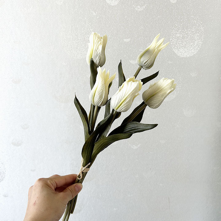 Tulpenbund Künstlich 34 cm, Vintage Tulpen in Herbstfarben, Realistische Kunstblumen für Dekoration, Hochzeit, Gastronomie & Floristik