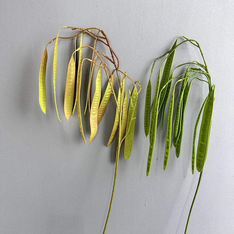 Künstliche Erbsenschote, 66 cm, realistisch, grün/gelb, ideal für Hochzeiten, Cafés, Einzelhandel