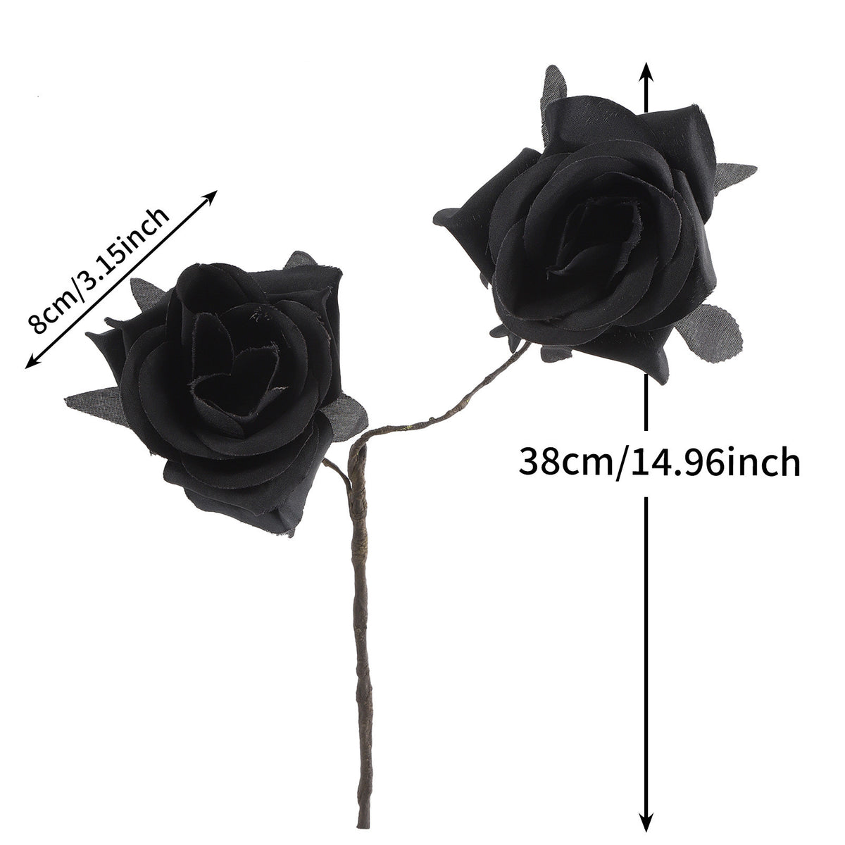 Faux-Rosen mit Spinnen, 38cm, Kunstseide, Gothic Halloween Deko, Hochzeiten, Partys, Innenräume