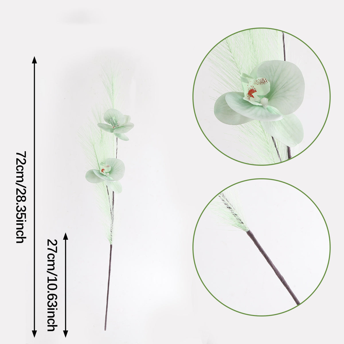 72cm Kunstseide Phalaenopsis Orchidee, 5 Stück, Real-Touch, Hochzeitsdekoration, Innendekor, Hotelgestaltung