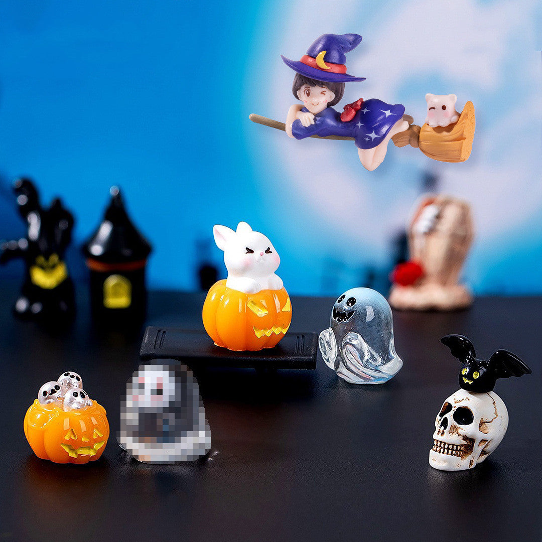 Halloween-Dekoration Kristallkugel mit Kürbis, Geist & Skelett, 3er-Set, Kunstharz, 15 Designs, für Hochzeiten, Geschäfte, Zuhause
