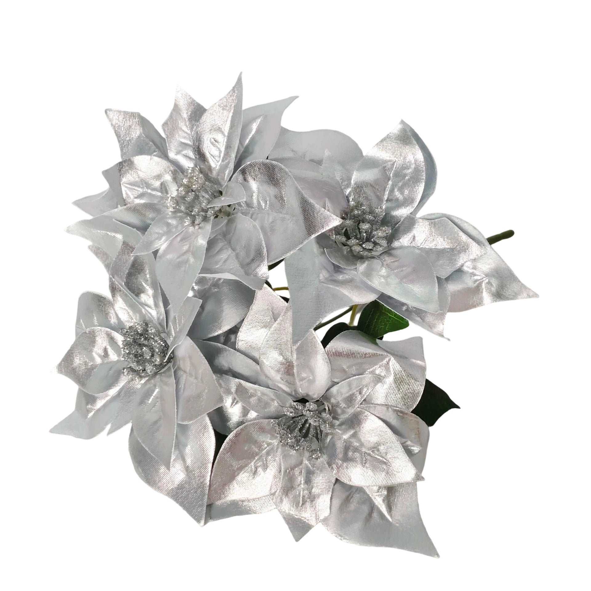 Künstliche Weihnachtsblumen, 44 cm, Seiden-Weihnachtsstern, Festliche Dekoration für Haus, Hochzeit, Event, Gewerbe
