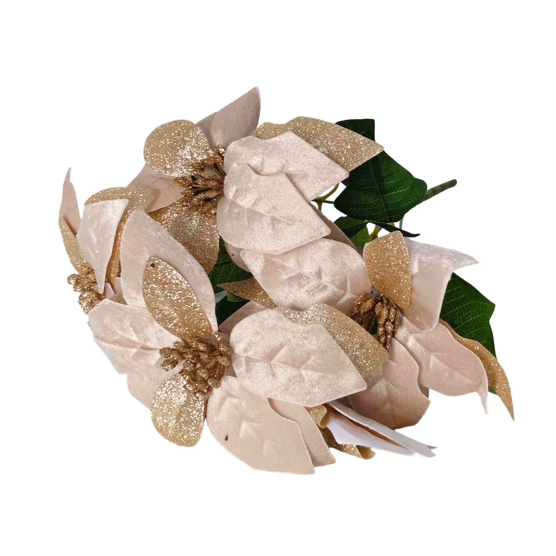 Künstliche Weihnachtsblumen, 44 cm, Seiden-Weihnachtsstern, Festliche Dekoration für Haus, Hochzeit, Event, Gewerbe