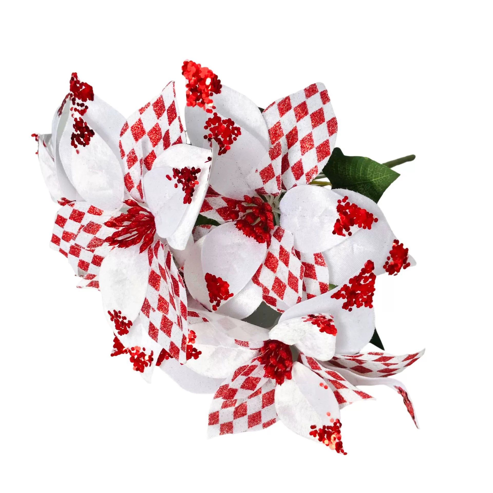 Künstliche Weihnachtsblumen, 44 cm, Seiden-Weihnachtsstern, Festliche Dekoration für Haus, Hochzeit, Event, Gewerbe