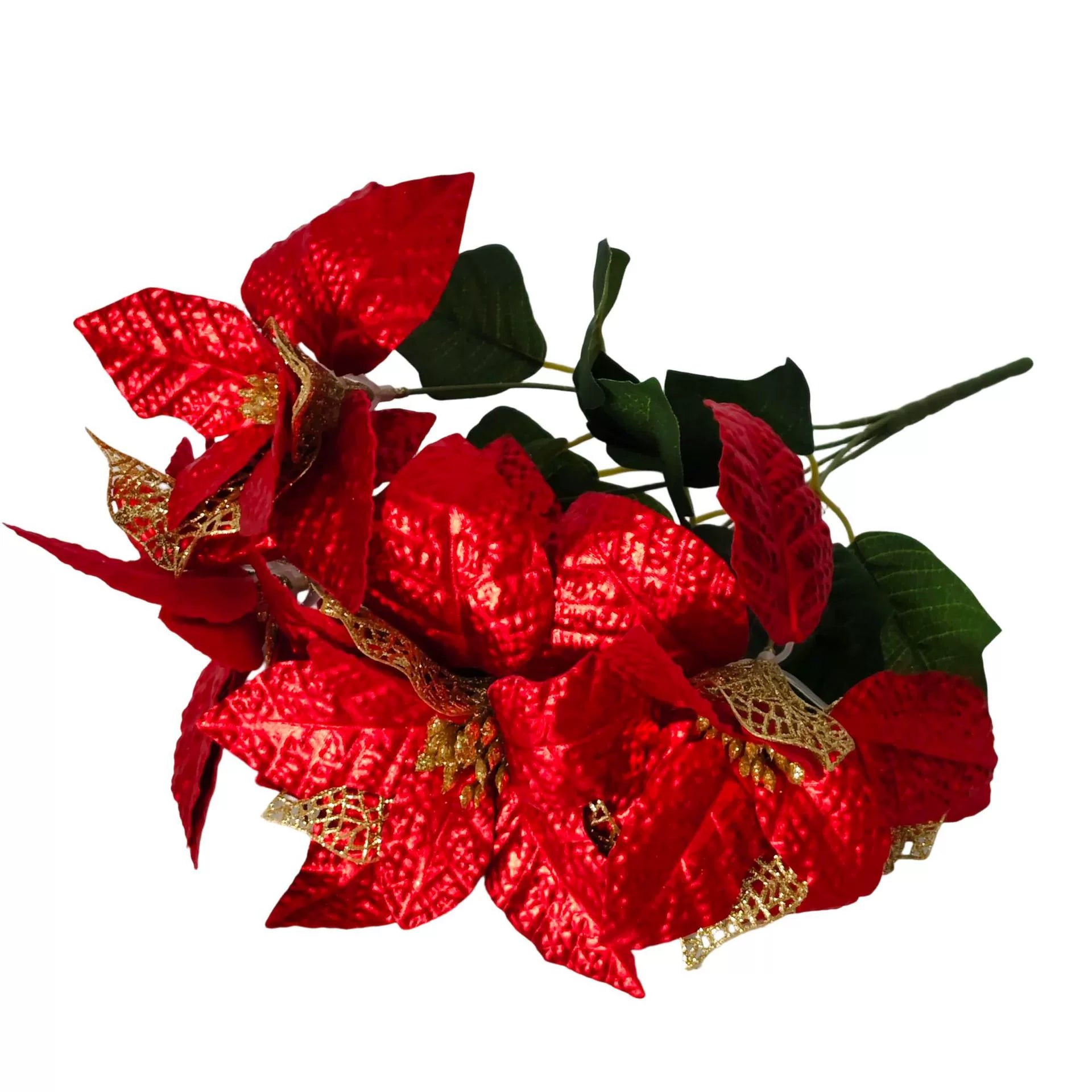 Künstliche Weihnachtsblumen, 44 cm, Seiden-Weihnachtsstern, Festliche Dekoration für Haus, Hochzeit, Event, Gewerbe