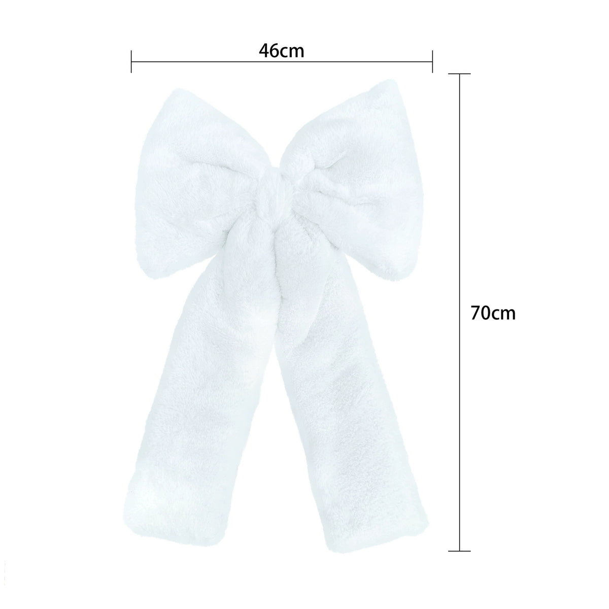 Weihnachts-Schleife aus Plüsch, 3 Größen (30-70 cm), Rot/Weiß, Dekoration für Hochzeiten, Events, Festdekoration, realistische Optik