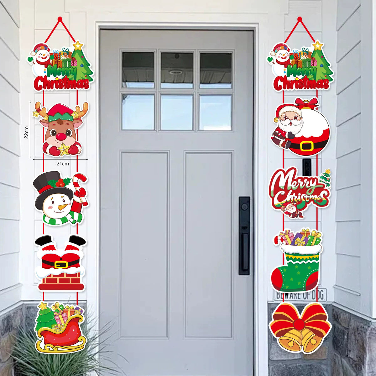 Weihnachtsdekoration Türhänger, Kunststoff Schneemann & Weihnachtsmann, 25-43 cm, für Haus, Hochzeit, Geschäft, realistische Optik