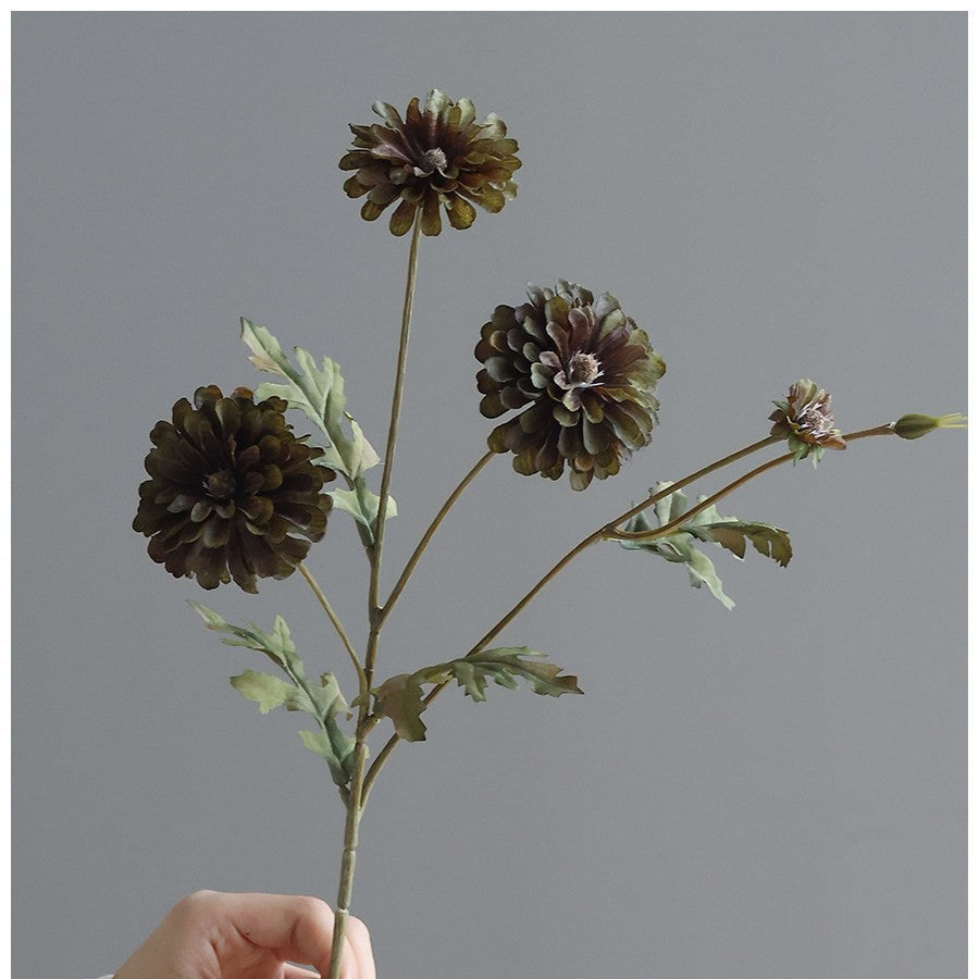 Künstliche Herbst-Chrysantheme, 53 cm, Seidenblume, realistisch für Hochzeit, Wohnkultur, Cottagecore-Dekoration, Einzelstiel