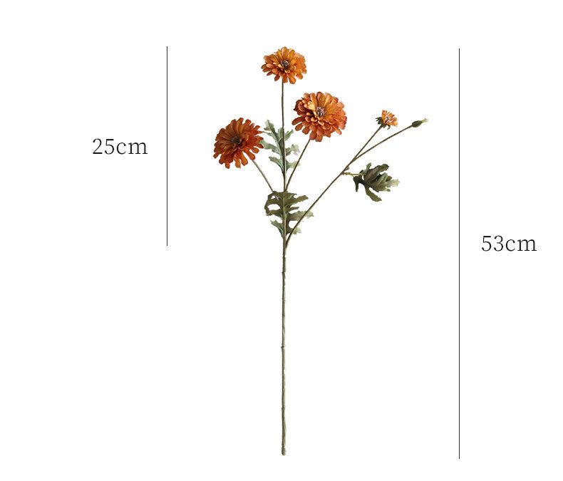 Künstliche Herbst-Chrysantheme, 53 cm, Seidenblume, realistisch für Hochzeit, Wohnkultur, Cottagecore-Dekoration, Einzelstiel