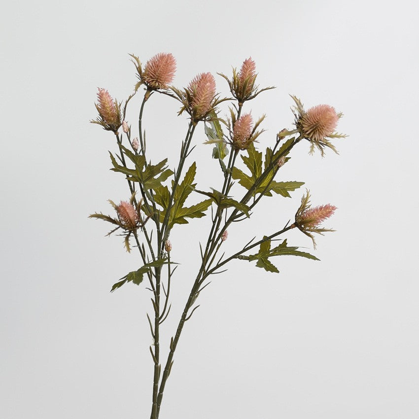 Künstliche Eryngium-Blüten in Herbstfarben, 68 cm, 2 Stiele – Realistische Dekoblumen für Vasen, Hochzeiten, Wohnaccessoires, Vintage-Stil