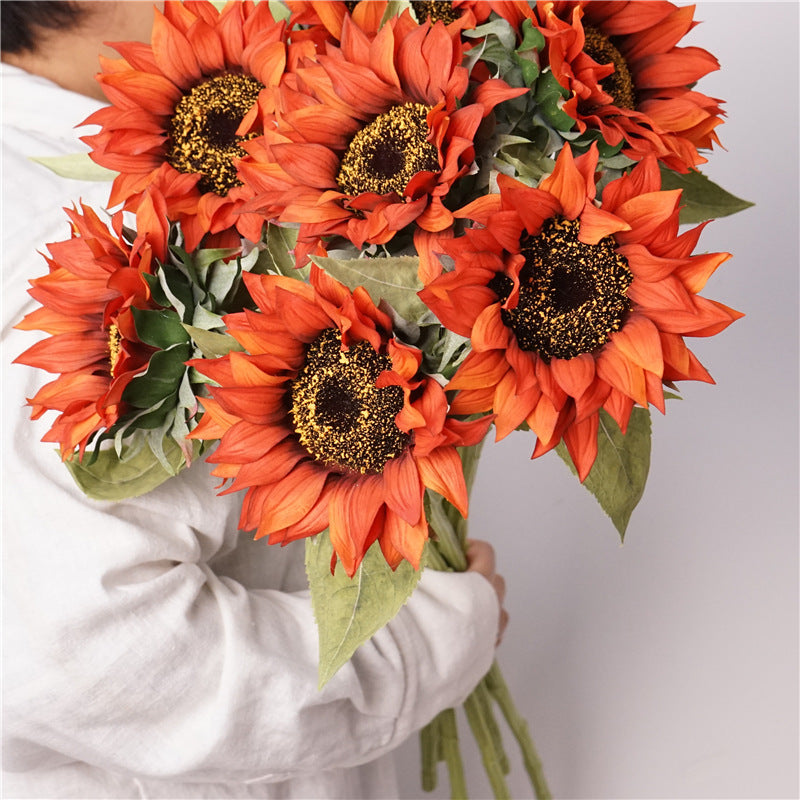 Realistische Sonnenblume, 70 cm hoch, 15 cm Blütendurchmesser, aus hochwertigem Kunststoff, für Zuhause, Hochzeiten und Geschäftsräume