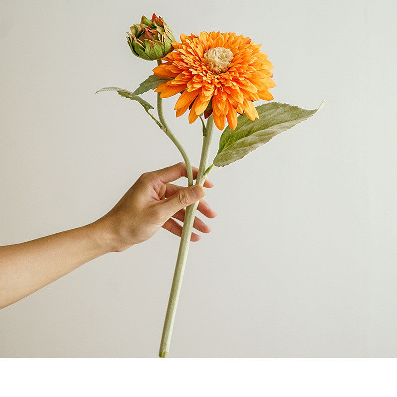 Teddybär-Sonnenblume künstlich, 46 cm, Seidenblume, realistische Deko für Vase, Hochzeit, Event, Laden, Büro, Wohnzimmer