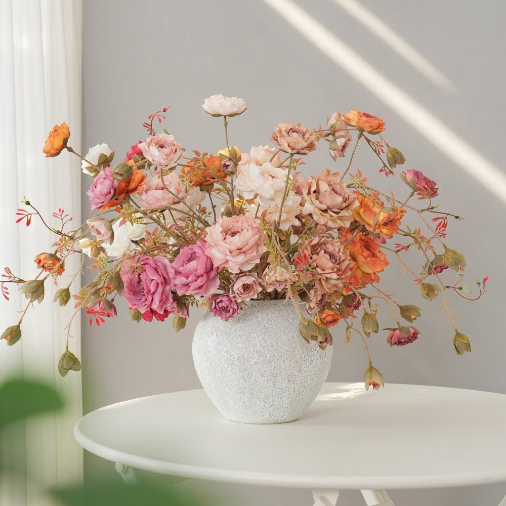 Seidenblumenstrauß aus Real-Touch-Seide, 75 cm, 7 Blüten, Lotosblüte, für Wohnzimmer, Hochzeiten, Einzelhandel