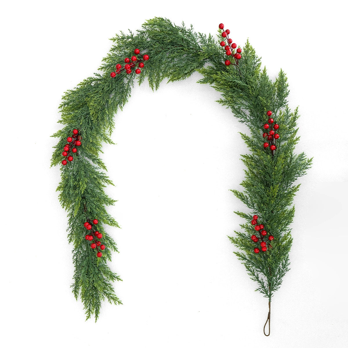 Weihnachtsdeko mit Lichtern, 180 cm lange Efeuranke mit roten Beeren, künstliche Girlande für Innen- und Außenbereich, Hochzeitsevent, Festtagsdekoration