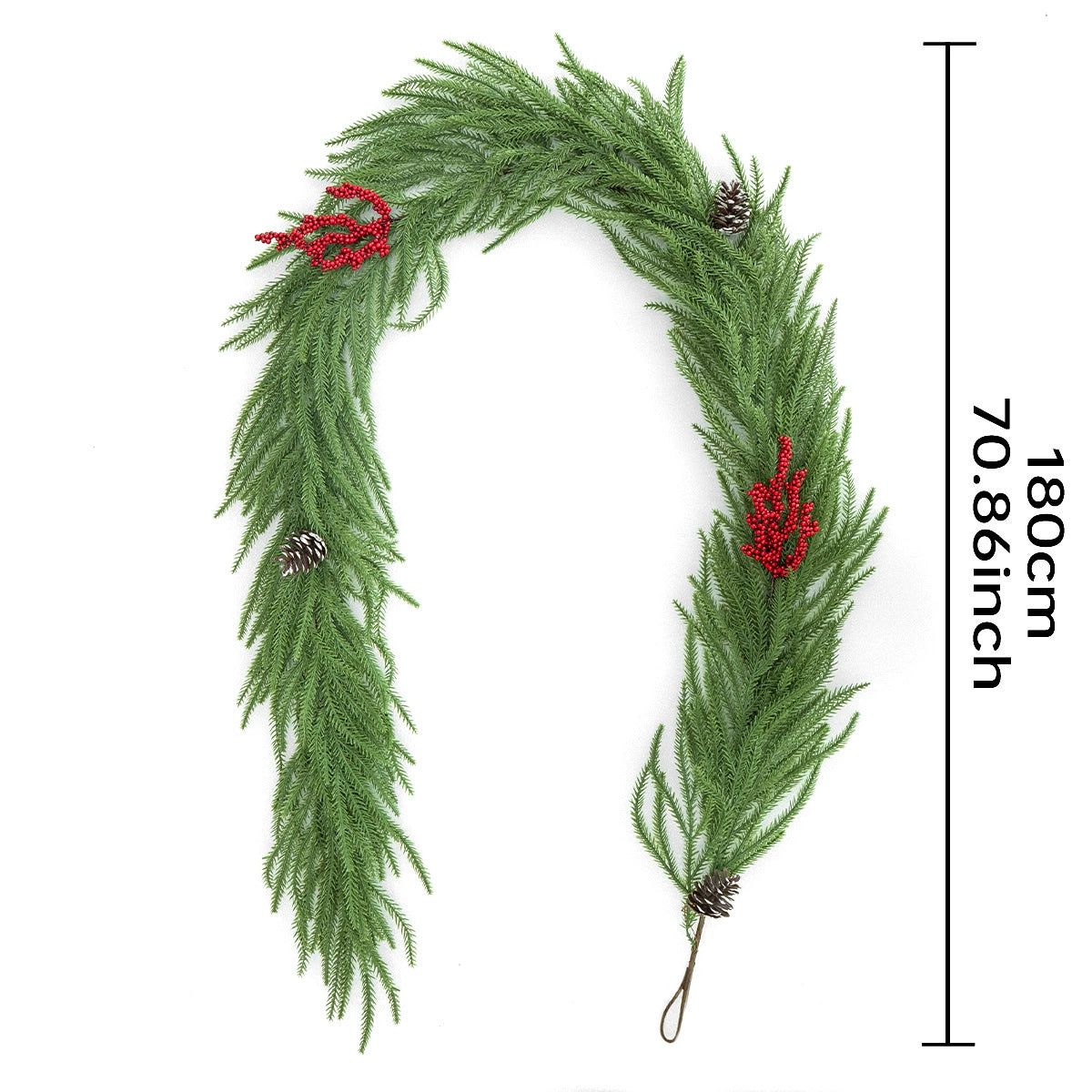 Künstliche Kiefernzapfen-Traube 180 cm, realistische Weihnachtsdeko für Treppe, Tisch, Hochzeit, Grabgestaltung, ganzjährig nutzbar